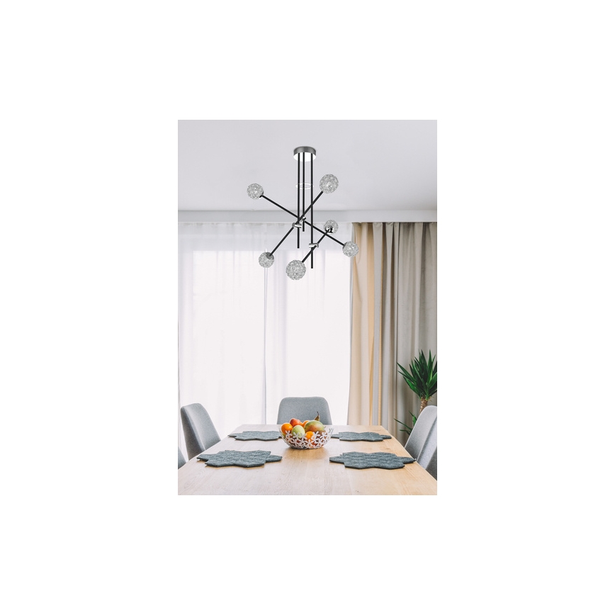 Csillár rúdon PAKSOS 6xG9/5W/230V fekete
