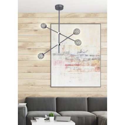 Csillár rúdon PAKSOS 6xG9/5W/230V fekete