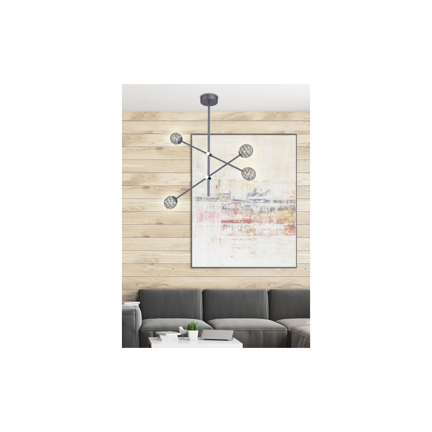 Csillár rúdon PAKSOS 6xG9/5W/230V fekete