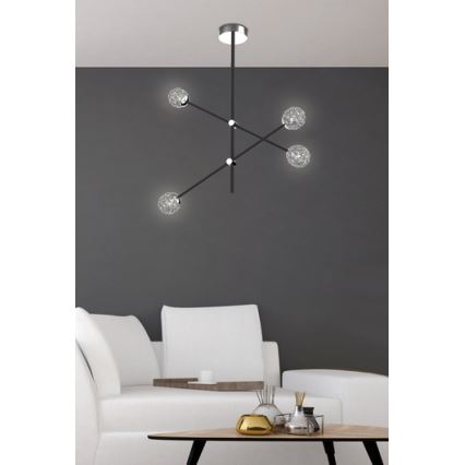 Csillár rúdon PAKSOS 6xG9/5W/230V fekete