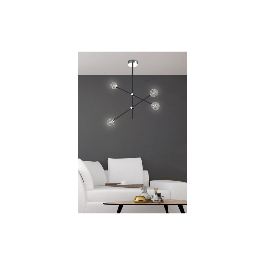 Csillár rúdon PAKSOS 6xG9/5W/230V fekete