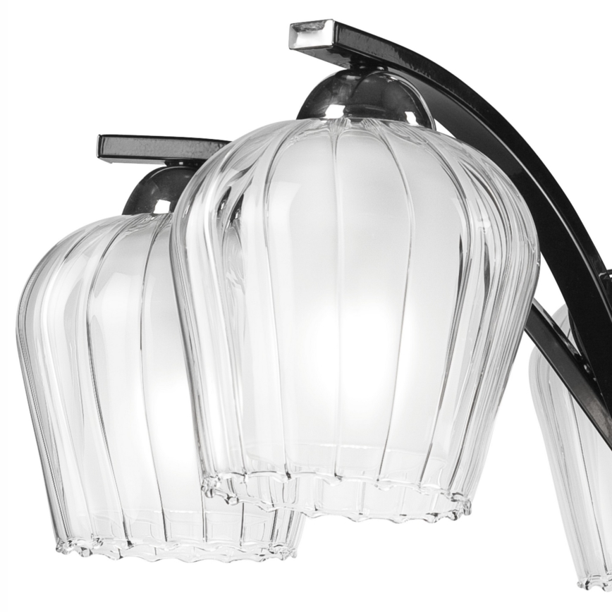 Csillár rúdon PAULA 5xE27/60W/230V fekete