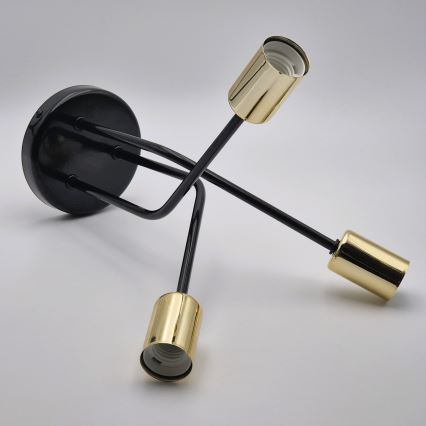 Csillár rúdon PRIYA 3xE27/15W/230V fekete