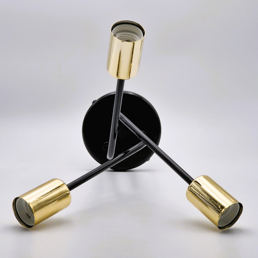 Csillár rúdon PRIYA 3xE27/15W/230V fekete