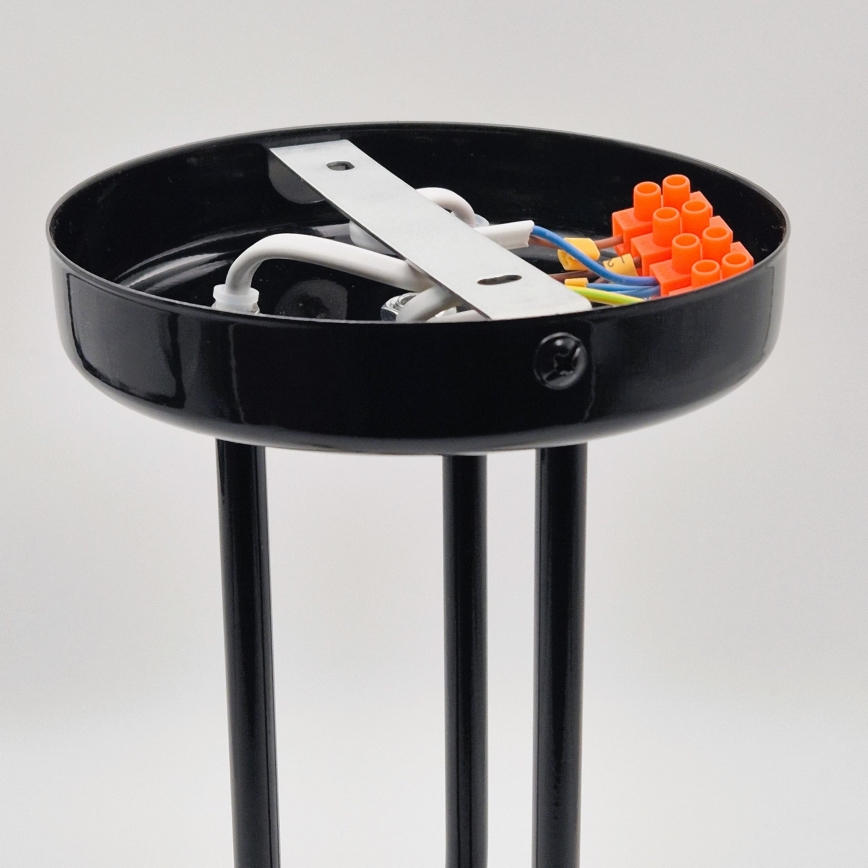 Csillár rúdon PRIYA 3xE27/15W/230V fekete