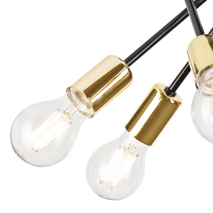 Csillár rúdon PRIYA 5xE27/15W/230V fekete