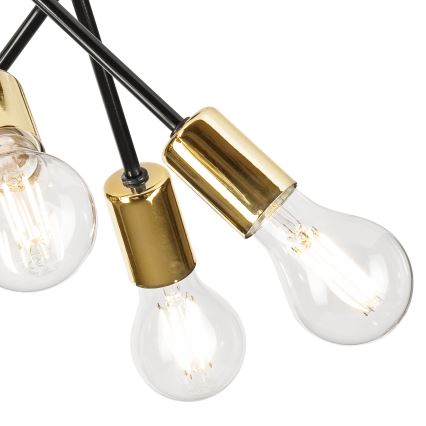 Csillár rúdon PRIYA 5xE27/15W/230V fekete