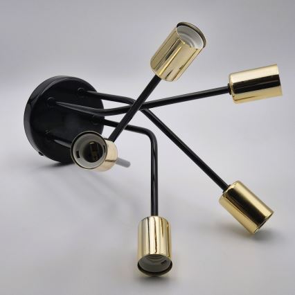 Csillár rúdon PRIYA 5xE27/15W/230V fekete