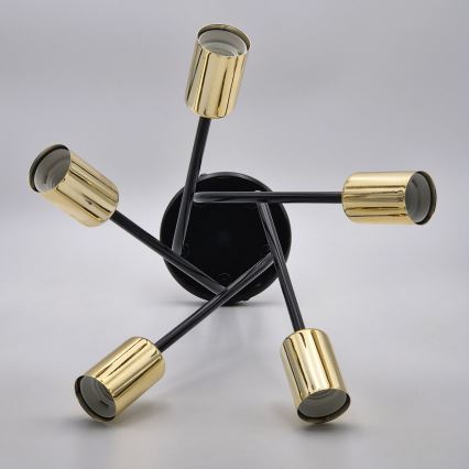 Csillár rúdon PRIYA 5xE27/15W/230V fekete