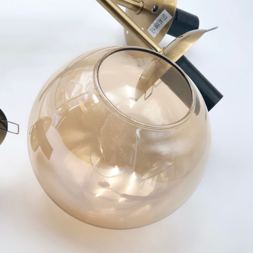 Csillár rúdon ROLLO 8xE14/5W/230V arany/füstös bézs