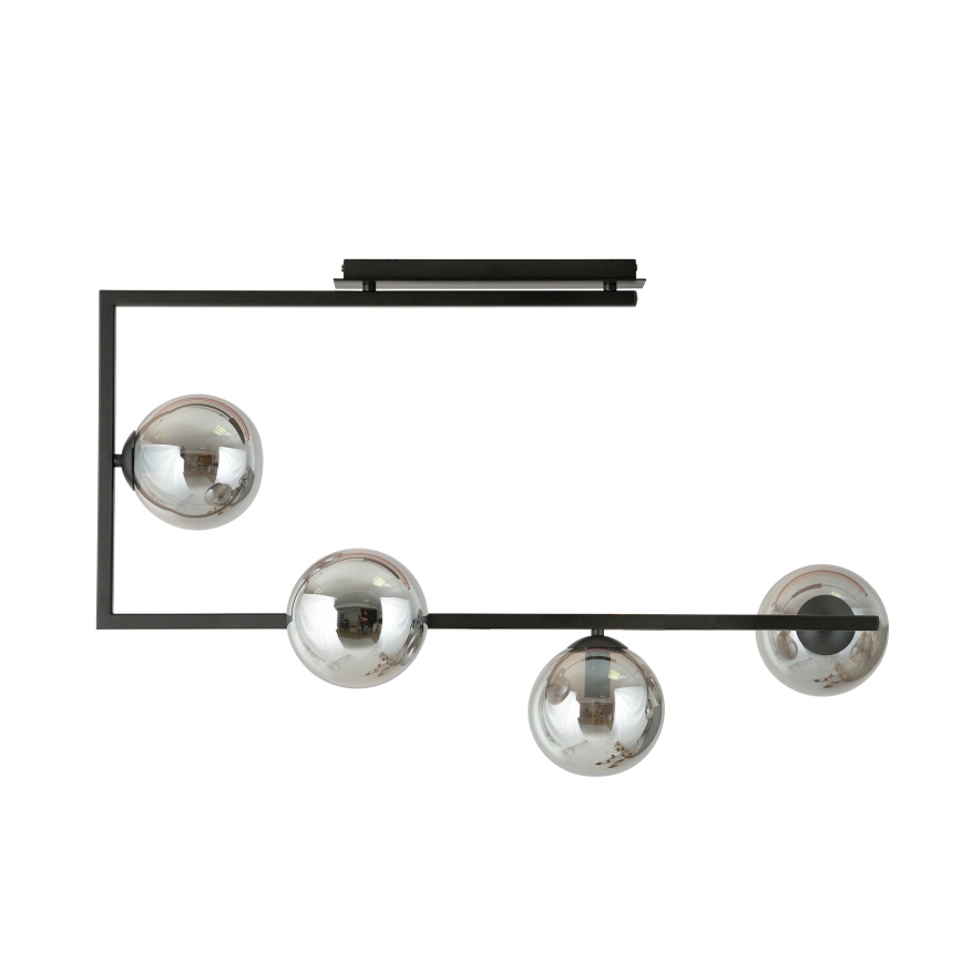 Csillár rúdon SOMA 4xE14/10W/230V fekete/szürke