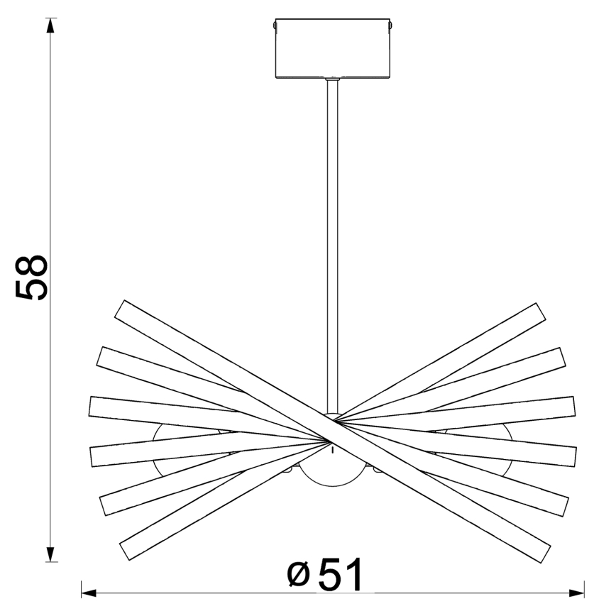 Csillár rúdon  SPARKLE 4xE27/15W/230V réz