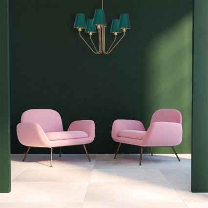 Csillár rúdon VICTORIA 5xE27/60W/230V zöld