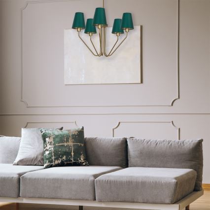 Csillár rúdon VICTORIA 5xE27/60W/230V zöld