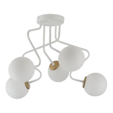 Csillár rúdon ZIGZAG 5xG9/12W/230V fehér