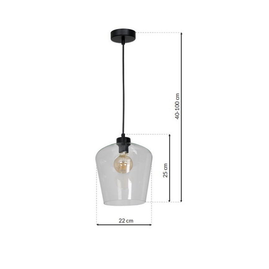 Csillár SANTIAGO 1xE27 / 60W / 230V átlátszó