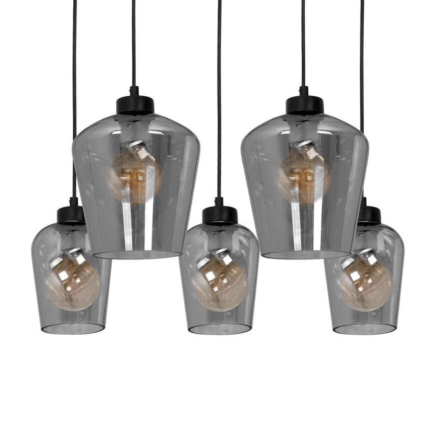 Csillár SANTIAGO 5xE27 / 60W / 230V fekete