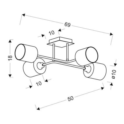 Csillár SAX 4xE14/40W/230V