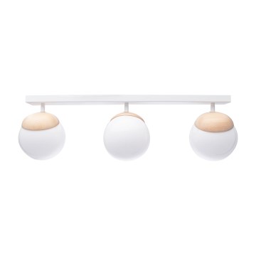 Csillár SFERA WOOD 3xE14/40W/230V fehér