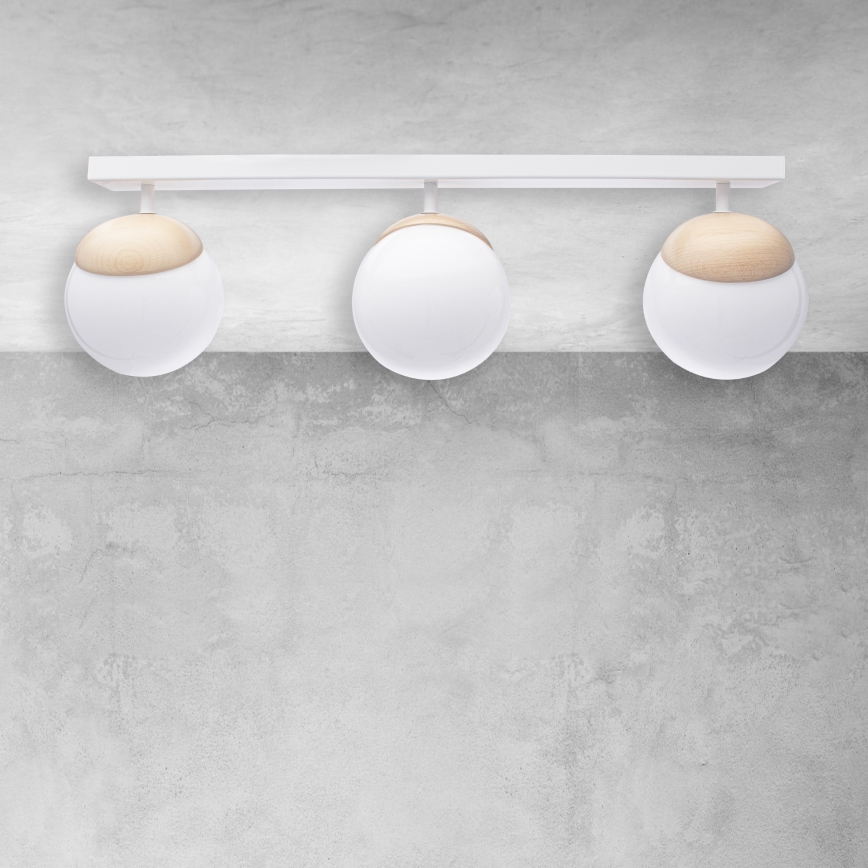 Csillár SFERA WOOD 3xE14/40W/230V fehér