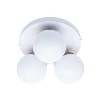 Csillár SFERA WOOD 3xE14/40W/230V fehér