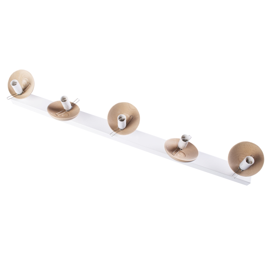 Csillár SFERA WOOD 5xE14/40W/230V fehér