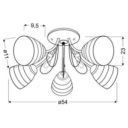 Csillár SIMPLI 5xE27/40W/230V