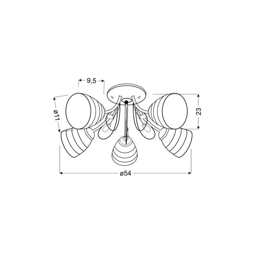 Csillár SIMPLI 5xE27/40W/230V