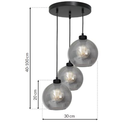 Csillár SOFIA 3xE27 / 60W / 230V fekete