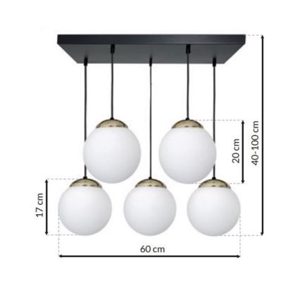 Csillár SPARTA 5xE14 / 40W / 230V