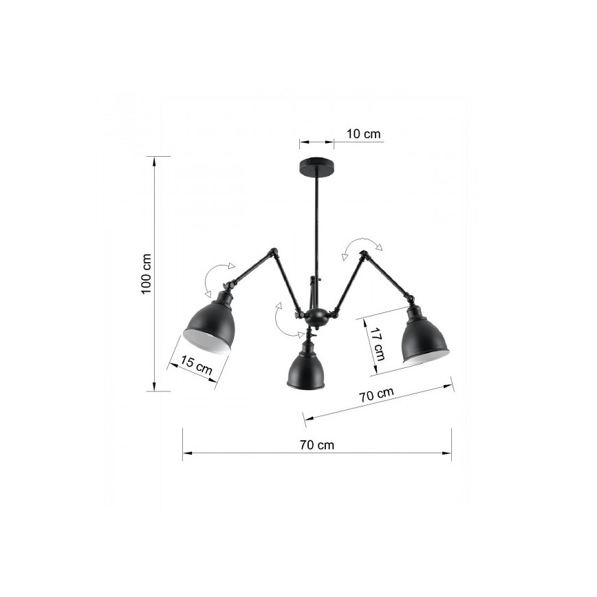 Csillár STARK SHADE 3xE27/60W/230V