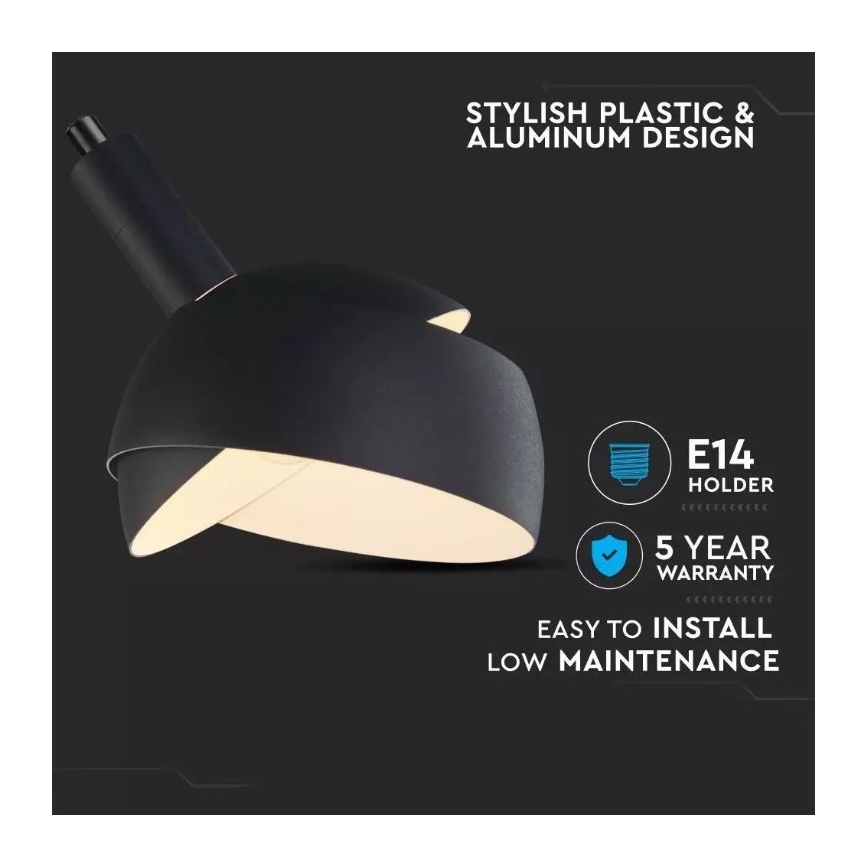 Csillár zsinóron 1xE14/60W/230V fekete