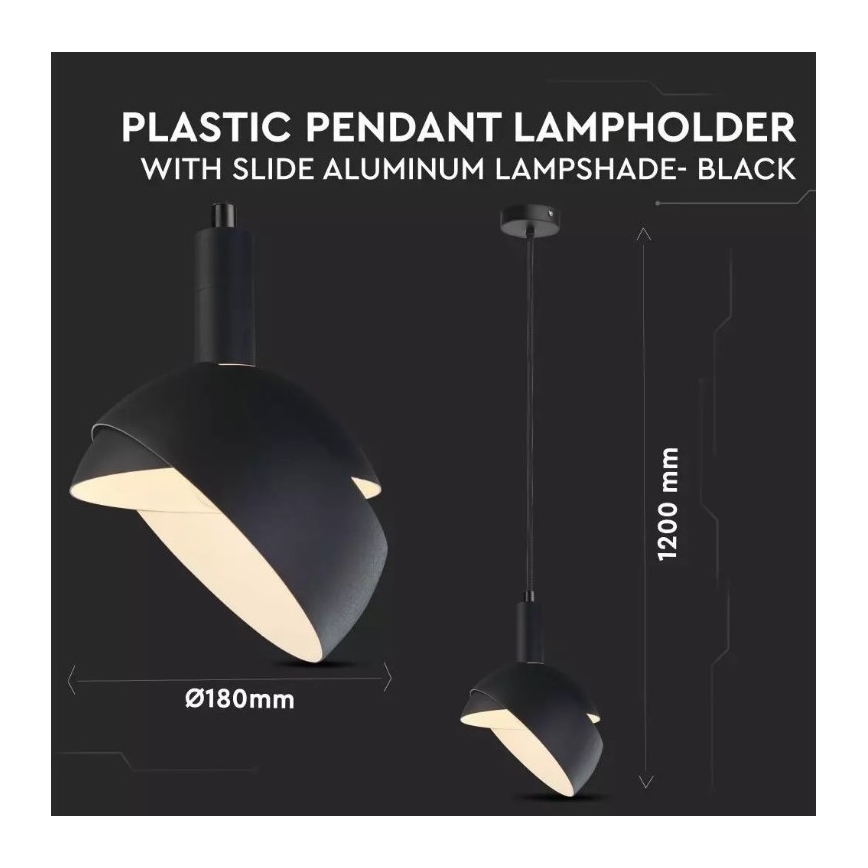 Csillár zsinóron 1xE14/60W/230V fekete