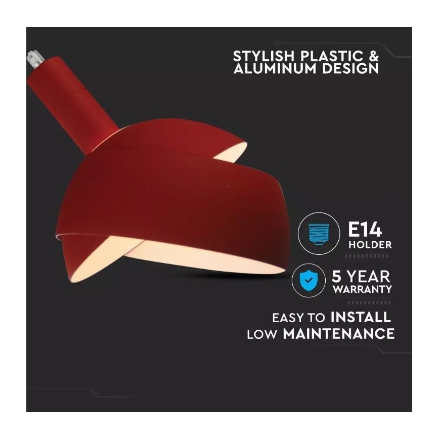 Csillár zsinóron 1xE14/60W/230V piros