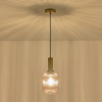 Csillár zsinóron 1xE27/15W/230V barna pr. 13 cm