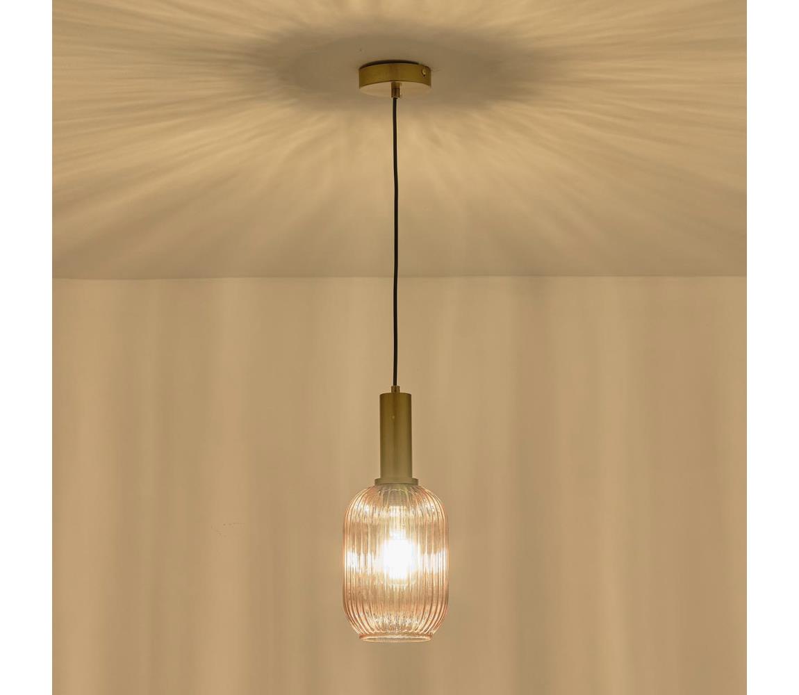 Eurolamp Csillár zsinóron 1xE27/15W/230V barna pr. 13 cm 144