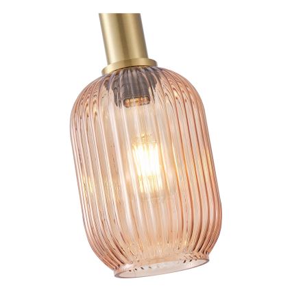 Csillár zsinóron 1xE27/15W/230V barna pr. 13 cm