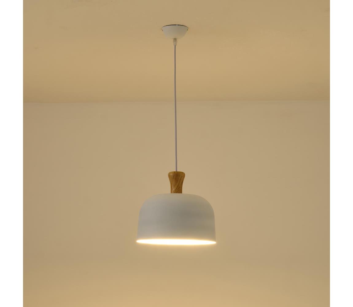 Eurolamp Csillár zsinóron 1xE27/15W/230V fehér átm. 27 cm 144