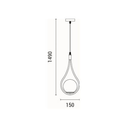 Csillár zsinóron 1xE27/15W/230V réz