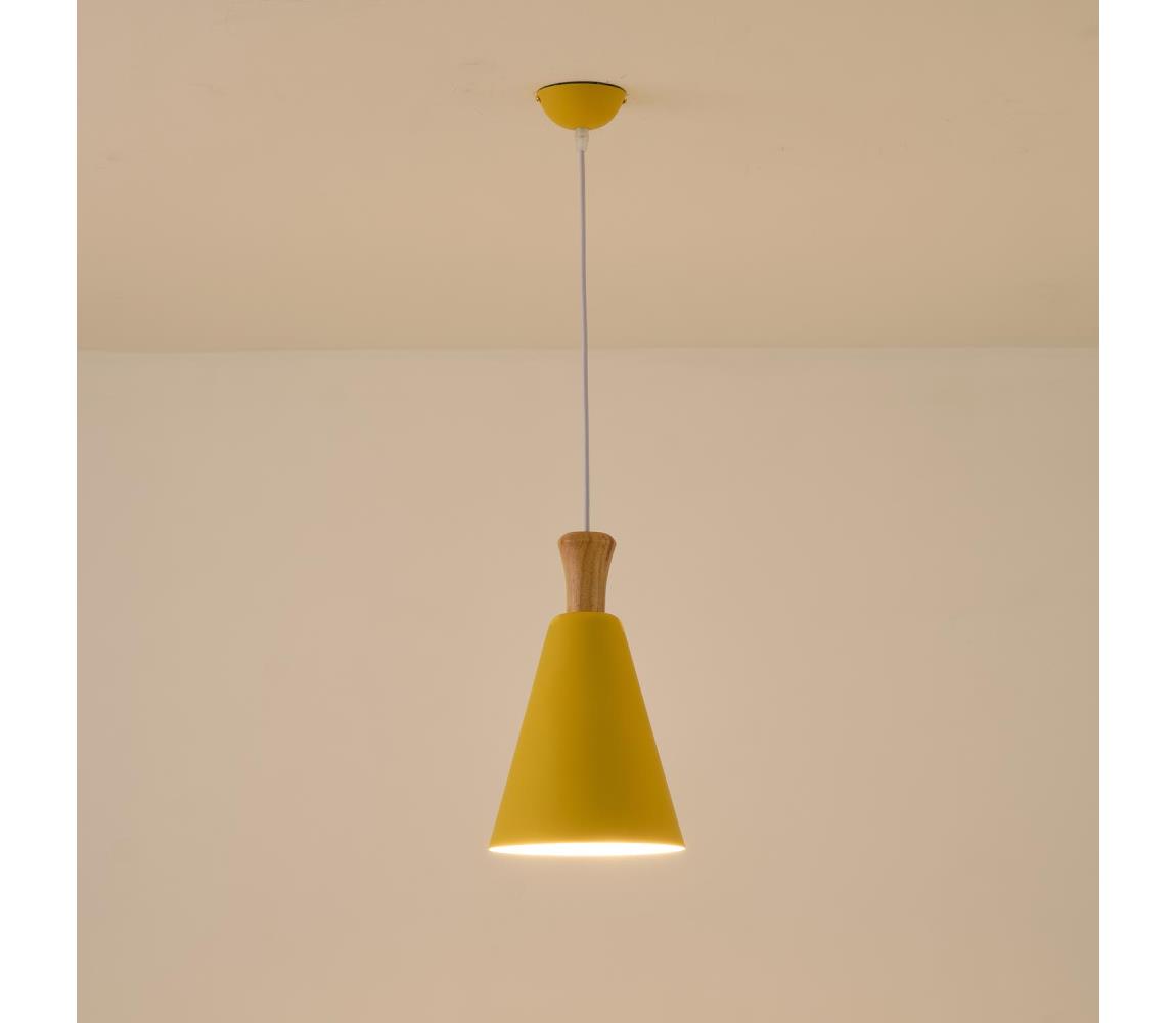 Eurolamp Csillár zsinóron 1xE27/15W/230V sárga átm. 20 cm 144