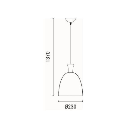 Csillár zsinóron 1xE27/15W/230V sárga átm. 23 cm