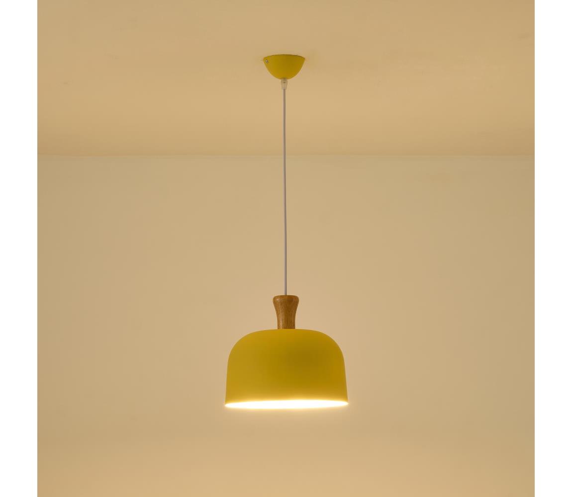 Eurolamp Csillár zsinóron 1xE27/15W/230V sárga pr. 27 cm 144