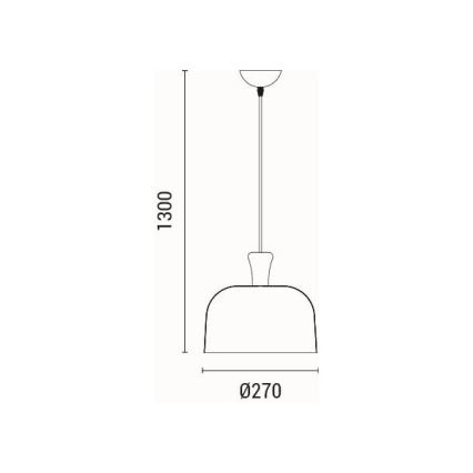 Csillár zsinóron 1xE27/15W/230V szürke átm. 27 cm