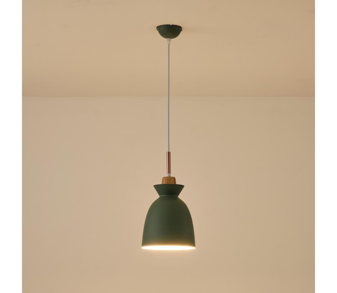 Eurolamp Csillár zsinóron 1xE27/15W/230V zöld átm. 19,5 cm 144