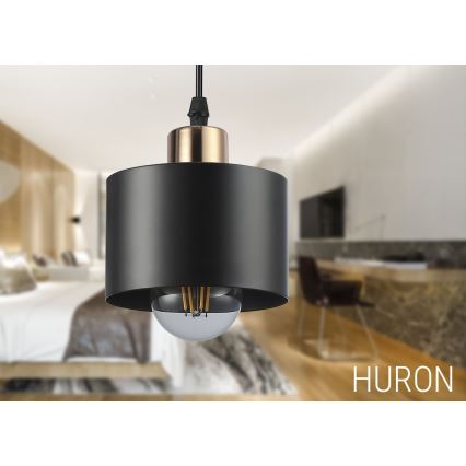 Csillár zsinóron 1xE27/35W/230V átm. 12 cm fekete/arany