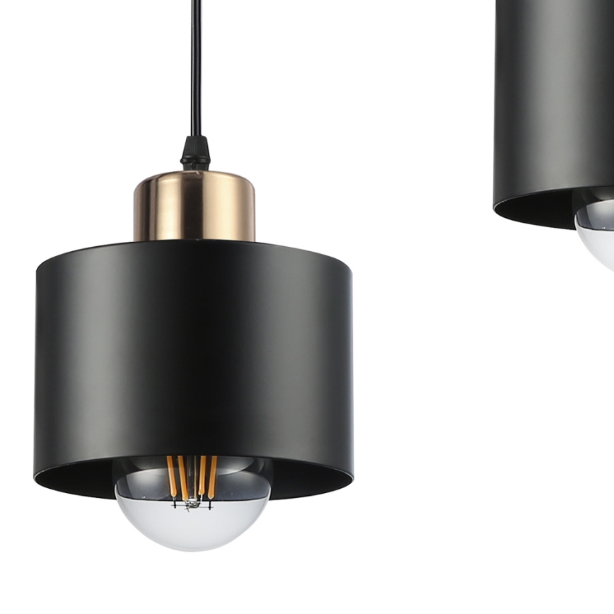 Csillár zsinóron 1xE27/35W/230V átm. 12 cm fekete/arany