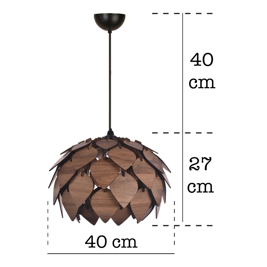 Csillár zsinóron 1xE27/40W/230V barna