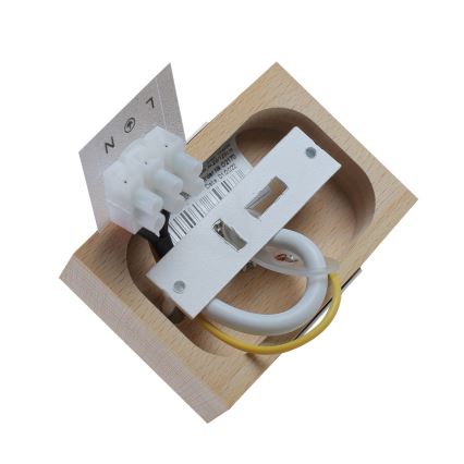 Csillár zsinóron 1xE27/40W/230V bükkfa/fehér