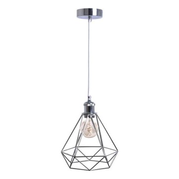 Csillár zsinóron 1xE27/60W/230V átm. 22 cm fényezett króm