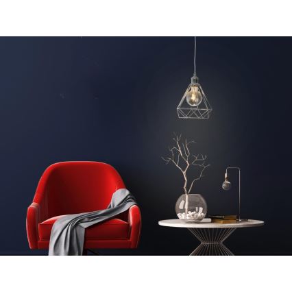 Csillár zsinóron 1xE27/60W/230V átm. 22 cm fényezett króm